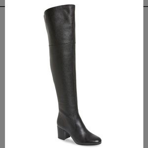 Via Spega black leather knee boots